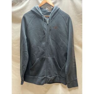 Hurley Men's Blue Full Zip Hoodie Sweatshirt Fleece Interior Graphic‎ Sleeve Lg